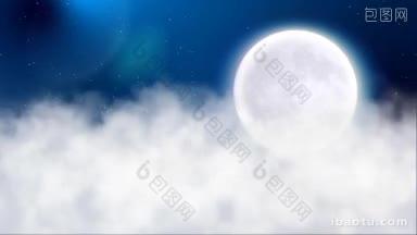 夜空月亮和云